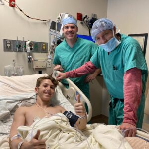 Ethan Wacker Instagram - 2 nights in the hospital, a lot of pain, and a successful surgery later, we are still posted up out here. I want to thank Dr. Hatch and his team for taking such good care of me and putting a ton of hardware in my left leg. Road to recovery starts now!