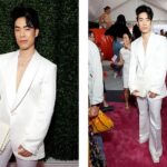 Eugene Lee Yang Instagram - NIMONA premiere! I can’t wait for y’all to experience this hilarious, heartbreaking, headstrong film that fought to be seen. Watch it on Netflix this Friday June 30! 🤘 styling by @colinmanderson makeup & hair by @monicaalvarezmakeup suit by @helenanthonyofficial necklace by @misterpurl vintage clutch by @ysl shoes by @shaunross x @unitednude New York City