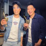Eugene Lee Yang Instagram - Thrilled to be the latest guest in the hot seat on @netflixgolden's #SpilltheBobaTea talking all things Nimona with @wongfuphil at @bopomofocafe!🧋 Phil crafted a custom boba drink based on my life while we bonded over praising Manny Jacinto 🤩. 💋makeup by @ariannachayleneblean 🏳️‍⚧️sweater by @megemikoart