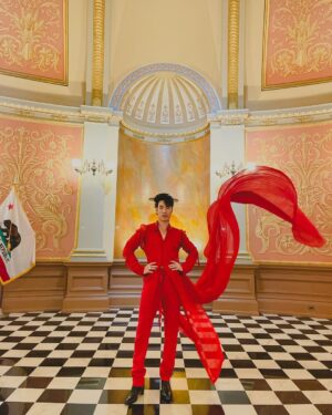 Eugene Lee Yang Instagram - I’m overjoyed to have been honored by the @calgbt Caucus at the CA State Legislature for Pride alongside some incredible LGBTQ+ leaders. 🥹 Thank you to @aimhighgetlow for nominating me and for introducing #ACA5 alongside @scott_wiener to enshrine marriage equality protections in the state constitution. 👏

This humbling recognition is dedicated to all of y’all - my queer family and allies - who have supported me. I’ll continue to fight for the rights of our beautiful, vibrant community while being unapologetically gay. 🏳️‍🌈✊🏳️‍⚧️

Styling by @colinmanderson 
Looks by @queerawang 
Jewelry by @christinebukkehave 
Bag by @luxedujour
Shoes by @alessandrovasiniofficial
