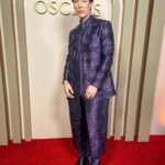 Eugene Lee Yang Instagram - Oscars Nominees Luncheon🪻 #Nimona styling by @colinmanderson hair by @daviddanggg makeup by @ariannachayleneblean suit by @hiromi.asai ear cuffs by @ladygreyjewelry ring & bracelet by @noritamy shoes by @unitednude photos by @jdrenes