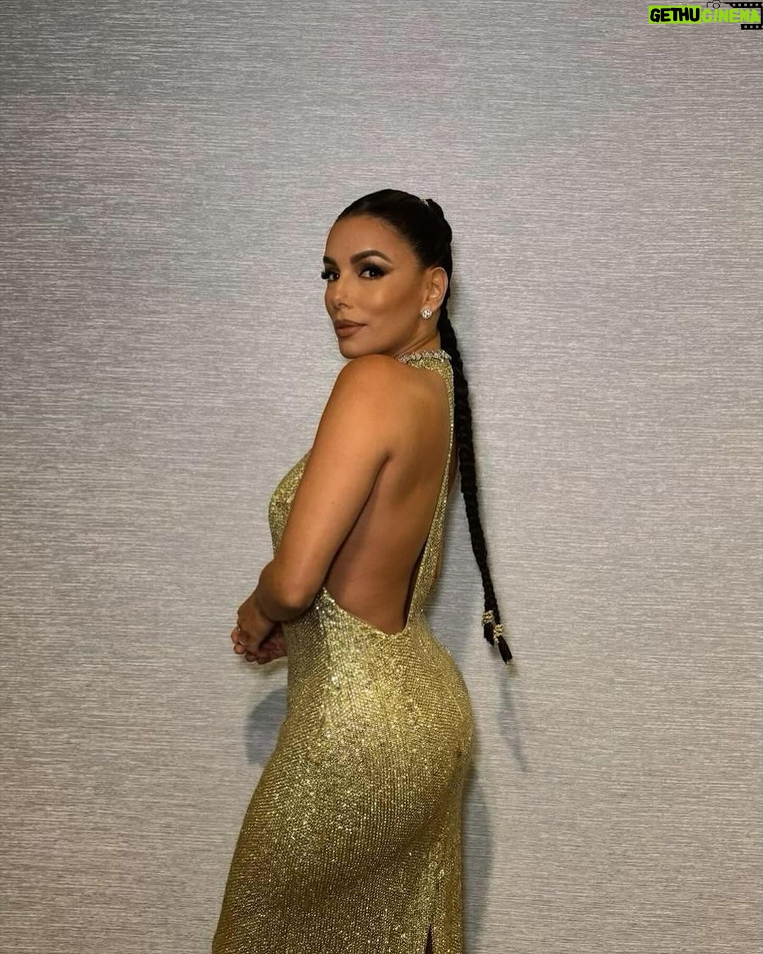 Eva Longoria Instagram - ✨Gold for the Governors Awards✨ What a beautiful night celebrating the achievements of Angela Bassett, Mel Brooks, Carol Littleton and Michelle Satter 💫 Thank you @theacademy ! Styling: @stylememaeve MU: @beautybyelan Hair: @justinemarjan Nails: @kimmiekyees