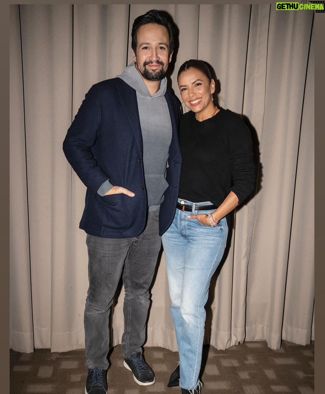 Eva Longoria Instagram - Was my absolute honor to have the incomparable @lin_manuel moderate a special screening of @flaminhotmovie in New York last night. So grateful to you for uplifting our movie❤️🔥🔥 #flaminhotmovie