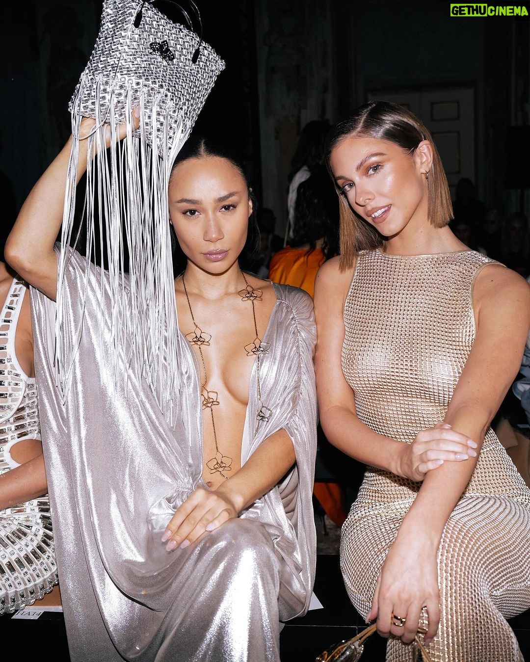 Eva Marisol Gutowski Instagram - Wait so i was a silver girl this whole time??! 🫣🪙📎 Me for the @gennyofficial FW24 show in Milan 🩶