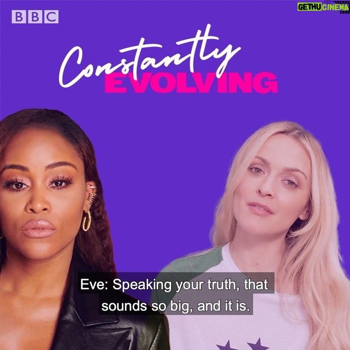 Eve Instagram - I really loved this conversation with @fearnecotton It was such a joy to talk about her journey in life and entertainment over the past 20 years and the power of finding her voice! I love how honest Fearne was speaking about her anxiety and panic attacks that she experiences, but what she also does to manage these situations. Such a strong woman, and I’m so looking forward to hearing what ya’ll think of this episode. Listen exclusively on @bbcsounds sounds now