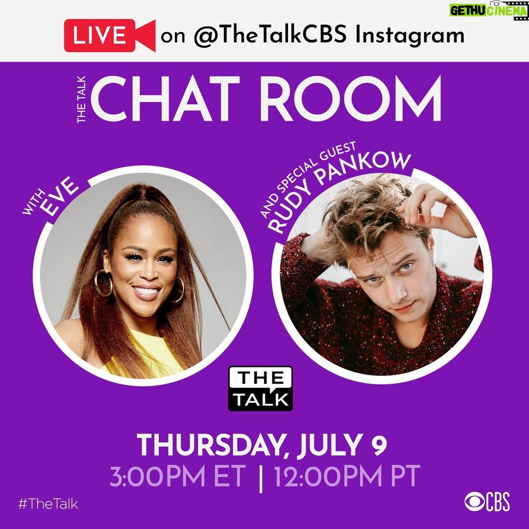 Eve Instagram - Catch me on @thetalkcbs #iglive later today where I catch-up with @rudeth from #outerbanks 👏🏾