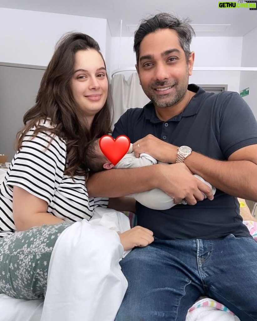 Evelyn Sharma Instagram - It’s been a crazy first few weeks and it’s absolutely amazing how your heart just doubles in size to accomodate the love for your second child. 💖 We are so blessed to have you in our family, little Arden. 🥰