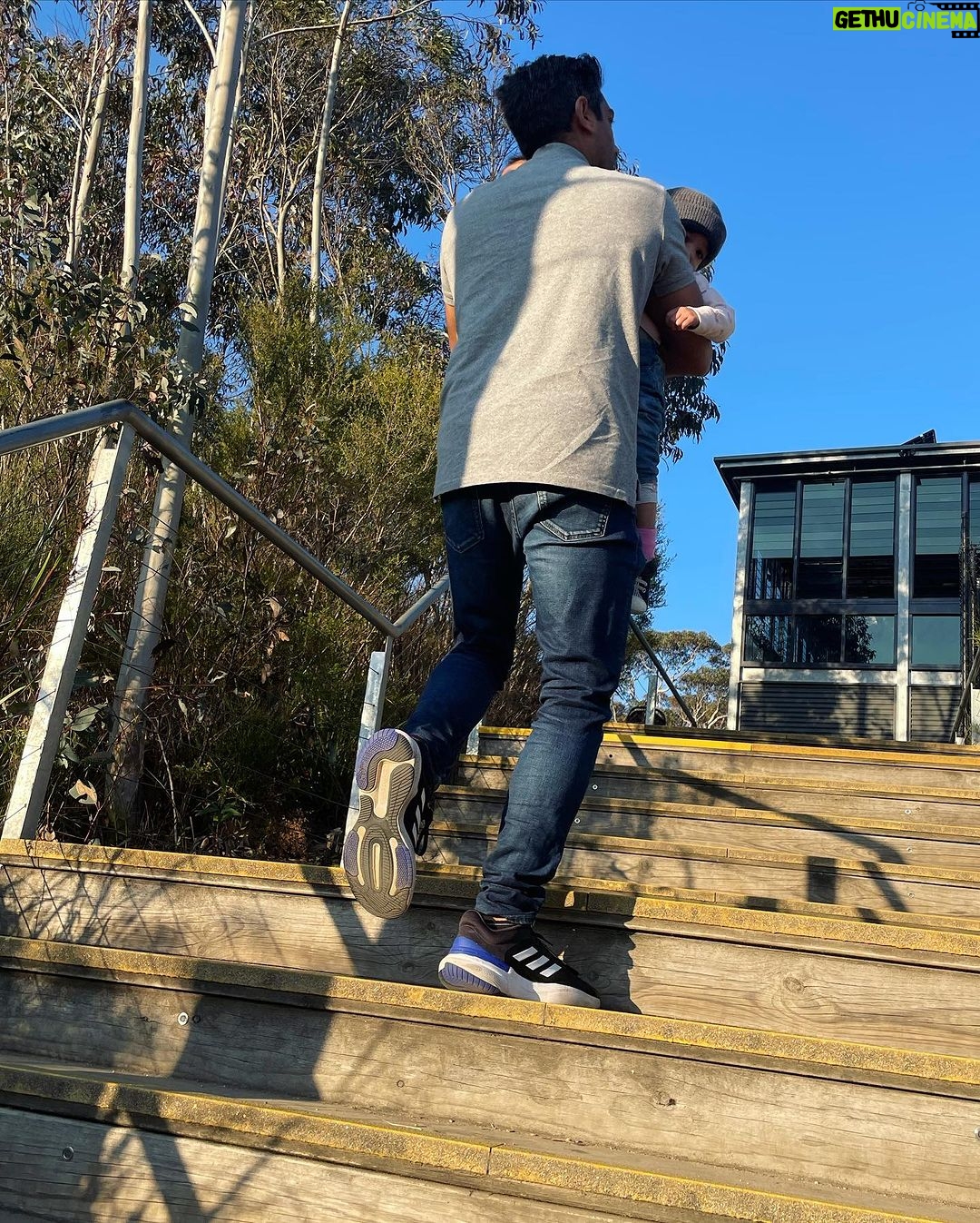 Evelyn Sharma Instagram - BEST dada in the world 🥰 we love you so much! Happy Father’s Day to my forever main man! 💖 #fathersday #aussiefathersday #australia #bluemountains #desidad #twoundertwo #mymainman Blue Mountains National Park