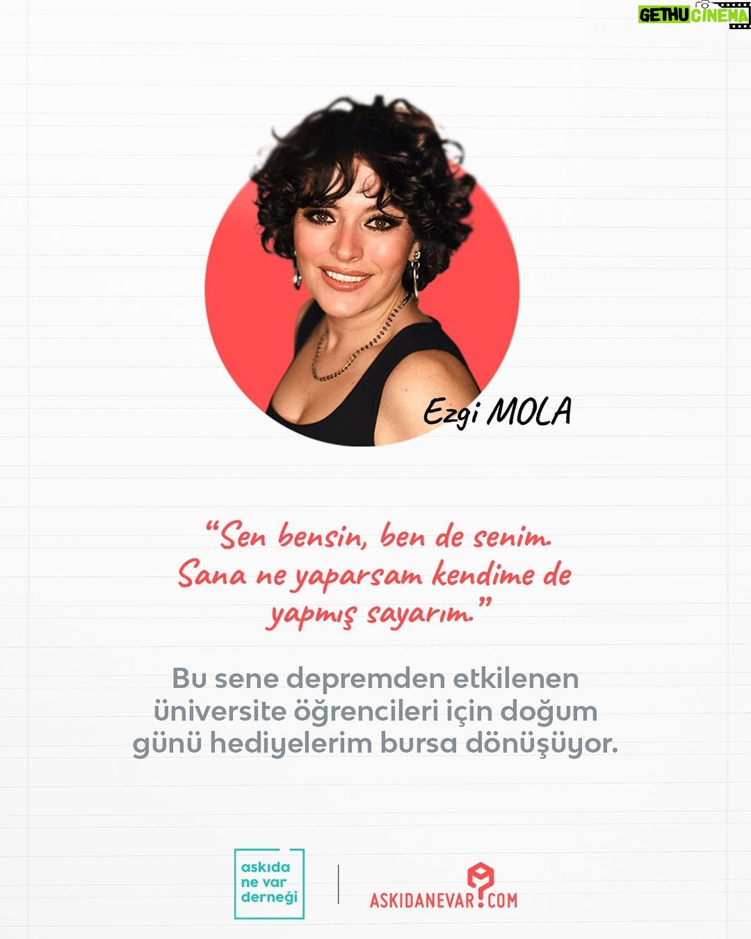 Ezgi Mola Instagram - Sevgili Ezgi Mola, doğum günü hediyelerini üniversite öğrencileri için bursa dönüştürüyor❤️ Bio'da yer alan Fonzip link'i üzerinden askıya burs bırakabilir, bir üniversite öğrencisine yanındayım diyebilirsiniz. Mutlu yıllar, iyi ki varsın @Ezomola🌸 #29Mart