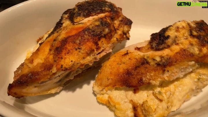 Faith Evans Instagram - Easter vittles be like… Fizzy’s version of Ruth’s Chris stuffed chicken tits, homemade yellow rice n sautéed spinach #Fizzyskitchen #popupshop