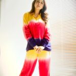 Falaq Naaz Instagram - 🌈❤️💜✨ . . . Outfit by : @howwhenwearclothing Styled by : @styleby_shivi Outfit pr : @vblitzcommunications . . . #picoftheday #falaqnaaz #foryou #sunshine #colours #coordset