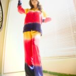 Falaq Naaz Instagram - 🌈❤️💜✨ . . . Outfit by : @howwhenwearclothing Styled by : @styleby_shivi Outfit pr : @vblitzcommunications . . . #picoftheday #falaqnaaz #foryou #sunshine #colours #coordset