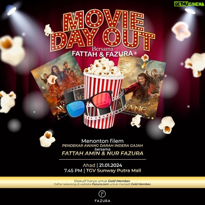 Fattah Amin Instagram - Nak tonton filem PENDEKAR AWANG - INDERA GAJAH bersama Fattah Amin dan Fazura secara percuma pada hari Ahad ini? Jom daftar jadi Gold Member di FAZURA.com sekarang! #pendekarawang #pendekarawangthemovie #FAZURA #TudungFAZURA #fazurabeauty #fazuraskincare #fazbulous #milksemua