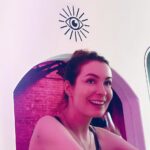 Felicia Day Instagram - My voice director for #ThirdEye @jonahray took this pic of me at the Third Eye drinks n wrap party a few weeks back. I just now noticed the eye in the background!? How cool/creepy!!!