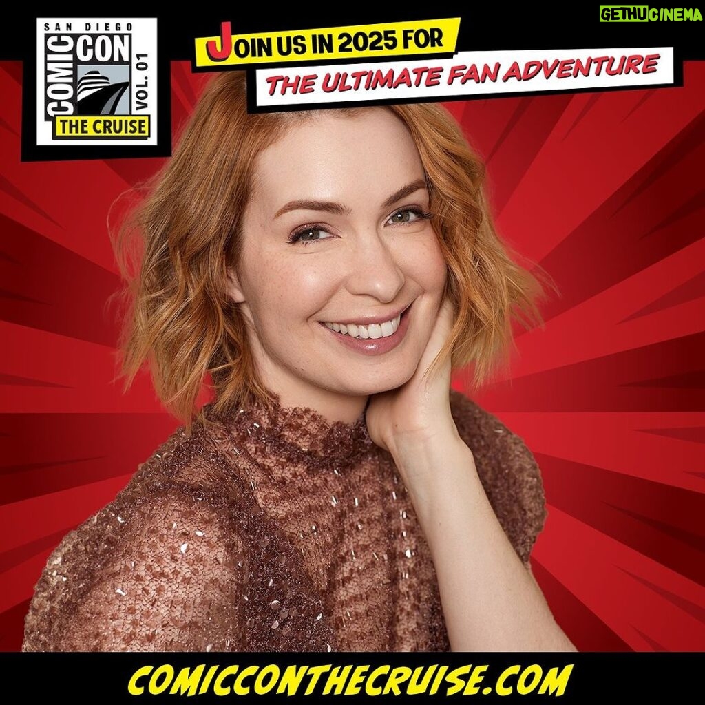 Felicia Day Instagram - #Comicon alert: Im hosting the new @comicconthecruise in Feb 2025! My first cruise!!! I’m…scared and excited?! Water everywhere! But also nerds everywhere, so this should be fun! Check it out!