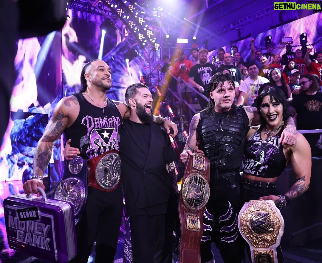 Fergal Devitt Instagram - THE CHAMPIONS @archerofinfamy @rhearipley_wwe @dominik_35 Orlando, Florida