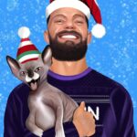 Fergal Devitt Instagram - New Christmas art for my fav wrestler @finnbalor & cat 🎄😄 #wwe #wwefanart #wrestlingfanart #wrestling #wrestlingart #portrait #christmasart #uglysweater #finnbalor #finnart #thejudgmentday #wweraw #wwesmackdown #wwenxt #art #drawing #digitalart #digitaldrawing #fanart #semirealism #illustration #semirealistic #supportartists WWE