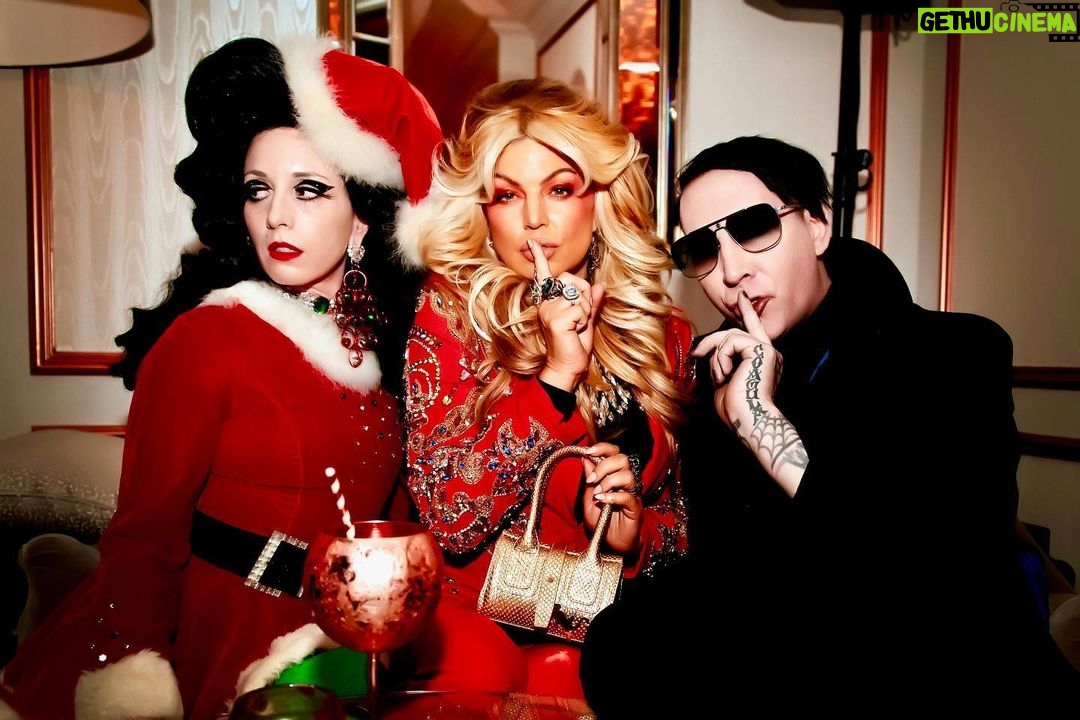 Fergie Instagram - #theholidayscanbesuchadrag @marilynmanson @bcompleted Styled by B. Akerlund