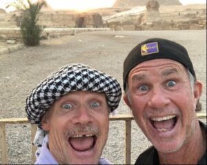 Flea Instagram - How many rhythms we hit together Chad Gaylord Smith??? How many times we lean behind the beat with deep fatback, how many times we push forward with the feral violence banging ahead of the beat, how many zillions of times we sit right in the center like the sphinx behind us??? My partner in the elastic groove I love you happy birthday. @chadsmithofficial