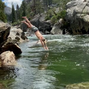 Flea Instagram - Just emerged from walking several days deep into the backcountry of the Sierra Nevada mountain range. I was in constant awe and nothing on earth can make me more happy or more my true self. Damn I'm grateful to my father for showing me the wonders of nature when i was a wee little lad. God spoke directly to me, my core truth reflected. My backpacking partner Peter Staley took the pics. Walked for hours up mighty mountains with 40 pounds on my back And FUKKKKK THAT WATER WAS COLD!!!