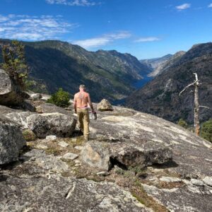 Flea Instagram - Just emerged from walking several days deep into the backcountry of the Sierra Nevada mountain range. I was in constant awe and nothing on earth can make me more happy or more my true self. Damn I'm grateful to my father for showing me the wonders of nature when i was a wee little lad. God spoke directly to me, my core truth reflected. My backpacking partner Peter Staley took the pics. Walked for hours up mighty mountains with 40 pounds on my back And FUKKKKK THAT WATER WAS COLD!!!