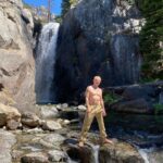 Flea Instagram - Just emerged from walking several days deep into the backcountry of the Sierra Nevada mountain range. I was in constant awe and nothing on earth can make me more happy or more my true self. Damn I'm grateful to my father for showing me the wonders of nature when i was a wee little lad. God spoke directly to me, my core truth reflected. My backpacking partner Peter Staley took the pics. Walked for hours up mighty mountains with 40 pounds on my back And FUKKKKK THAT WATER WAS COLD!!!