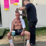 Flea Instagram - Being tended to by world famous beautician @samuelbanuelosthe3rd the other day pre show at Pinkpop Festival in Holland. photo by AK