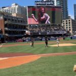 Francesca Capaldi Instagram - Thank you so much to the @padres for having me come out and throw the first pitch! Just the start of my baseball career 😮‍💨