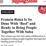 Francia Raísa Instagram - Look ma! I’m in Rolling Stone with Grandma’s salsa 🥹 Pre-order my salsa now! LINK IN BIO!! ***Thank you guys for noticing the typo, the article now says Mexican HONDURAN American*** #LAVICTORIAxFrancia