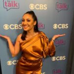 Francia Raísa Instagram – What a great day! A new episode of @himyfonhulu is out and I got to dance with my friends at @thetalkcbs Tune in today and catch a clip of next weeks episode of @himyfonhulu 🥰