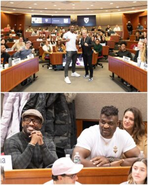 Francis Ngannou Instagram - It’s just business ♟️😏

Thank you @harvardhbs @anitaelberse for creating this case study and for having us. I guess now can call me Professor Ngannou 🤓🤣