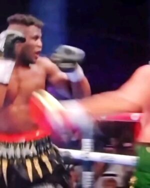 Francis Ngannou Instagram - Unlike the superman punch, this was f**king illegal 🙄 

#furyngannou #battleofthebaddest