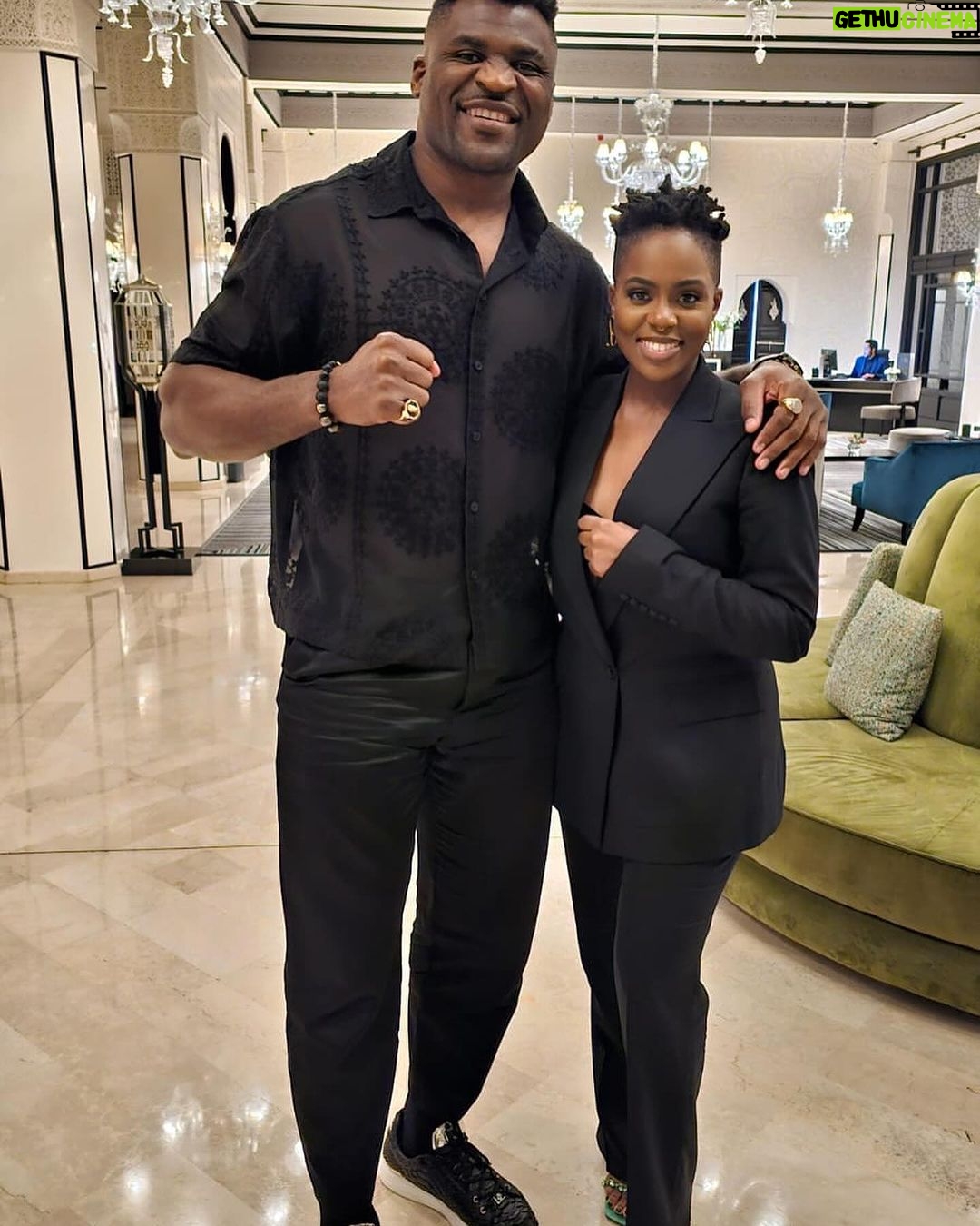 Francis Ngannou Instagram - It’s been 10 years since I left Morocco … I was there earlier this week having a great time with quality people at the @caf_online awards as I am a quality person myself 😜 It definitely feels different this time though - not to be running away, but to be embraced. Not to sleeping in the forest, but in 5 star hotels. The mystery of life is a beautiful thing to witness. Marrakech, Morocco