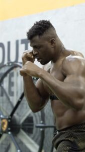Francis Ngannou Instagram - Work work work ☝🏿 #JoshuaNgannou @riyadhseason Riyadh, Saudi Arabia