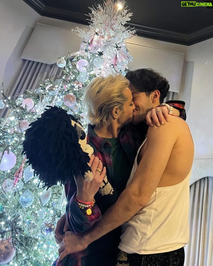 Frankie Grande Instagram - My husband nailed Christmas! He crocheted 🧶 me this Frank-N-Furter doll from scratch in 15 hours. I love you so much @halegrande! You’re my match in every way. #merrychristmas ❤️🎄