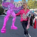 Frankie Grande Instagram - Oops. I might have stolen a few things from set the other day hehe… 😛🦩 CBS Radford