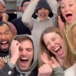 Frankie Grande Instagram - The cast of @titaniquemusical reacts to the Wicked trailer! This is our #WICKEDBOWL! 🩷💚🏈 The Daryl Roth Theatres