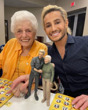 Frankie Grande Instagram - Now we’ll never be far apart 💕✨ love you to the ends of the universe and back Nonna 😘 thank you @doplme for bringing our mini-me to life 😄