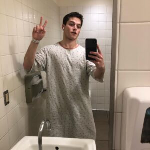 Froy Gutierrez Instagram - sticks & kidney stones. but hey at least i’m rocking this gown ➖🤳➖