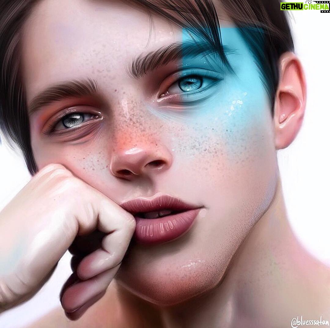 Froy Gutierrez - 307.8K Likes - boy in fluorescent strokes translated effortlessly by @bluesssatan - eye bags have never looked more animated ➖👽 ➖