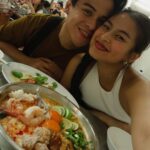 Gabbi Garcia Instagram – lined up for almost 2hrs to try @jeh_o_chula’s famous tom yum 😋 picture picture muna sa gilid ng kalsada while waiting 😅 Bangkok, Thailand