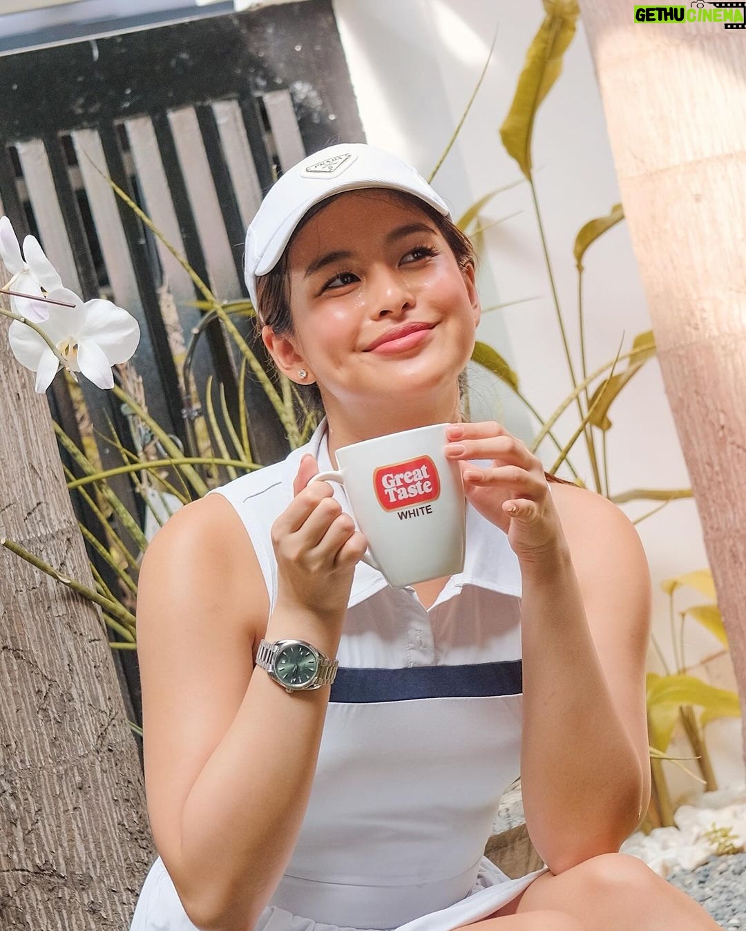 Gabbi Garcia Instagram - Kape muna with Great Taste White before going to my tennis session!! Here’s to prioritizing our well- being this year!! 🎾 Ganado Physically, mentally, & emotionally! ☕️🥰 @greattastecoffee