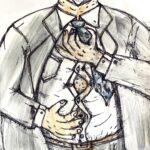 Gabbie Hanna Instagram - Inktober Day 2: Suit (in honor of the late, great fat guy in a little coat, Chris Farley) #inktober #inktober2021 #inktoberday2 #art #snl #chrisfarley