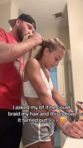 Gabi Butler Instagram - the fact that he can french braid and I can’t….