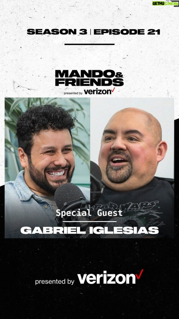 Gabriel Iglesias Instagram - Get to know @fluffyguy like never before on Mando & Friends 😅👏 Catch Gabriel Iglesias on his “Don’t Worry Be Fluffy” tour and watch M&F season 3, episode 21 — presented by @verizon now streaming (link in bio)!🎙️📺 Hubwav