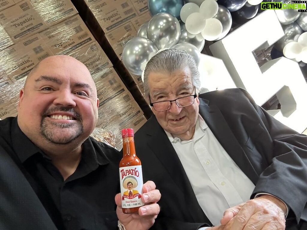Gabriel Iglesias Instagram - Had the honor of spending some time with the founder of @tapatiohotsauce Mr. Saavedra ( @jls4685 ) on his 95th bday. What an incredible life. A real inspiration. He told me his number one accomplishment in life is being a father 😊 Long live Mr. TAPATIO 🔥 Los Angeles, California