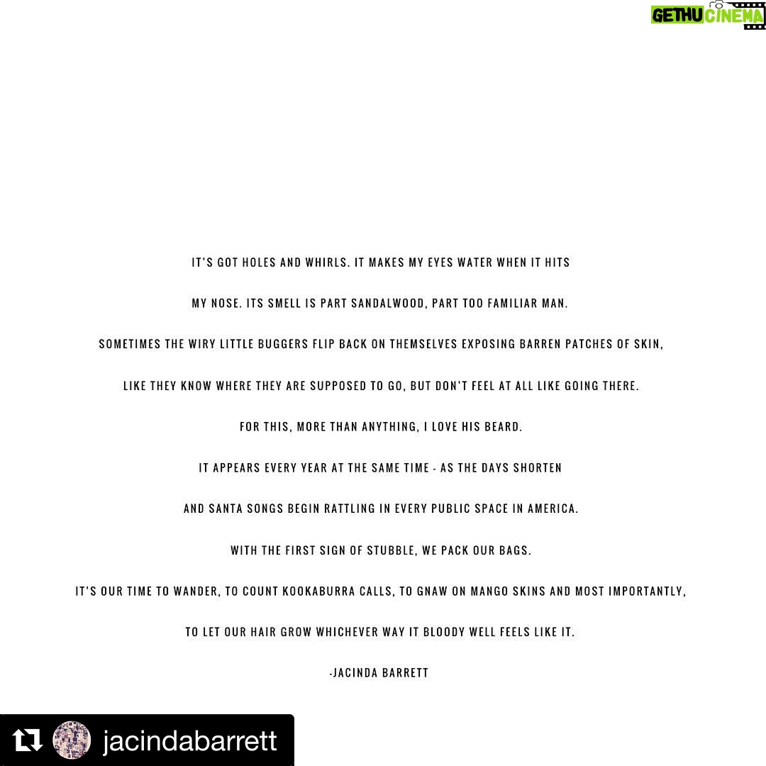 Gabriel Macht Instagram - Beautiful words written about my less than perfect beard. We’ll both miss it @jacindabarrett