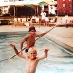 Gabriel Macht Instagram - #tbt visiting my grandparents condo this week and then throwing up some vacation photos from 35 yrs ago...#northmiami #memories @ahh_reee @professor_putty @juliemacht photo cred @mommele @stephen_macht back then and photo cred @jacindabarrett now