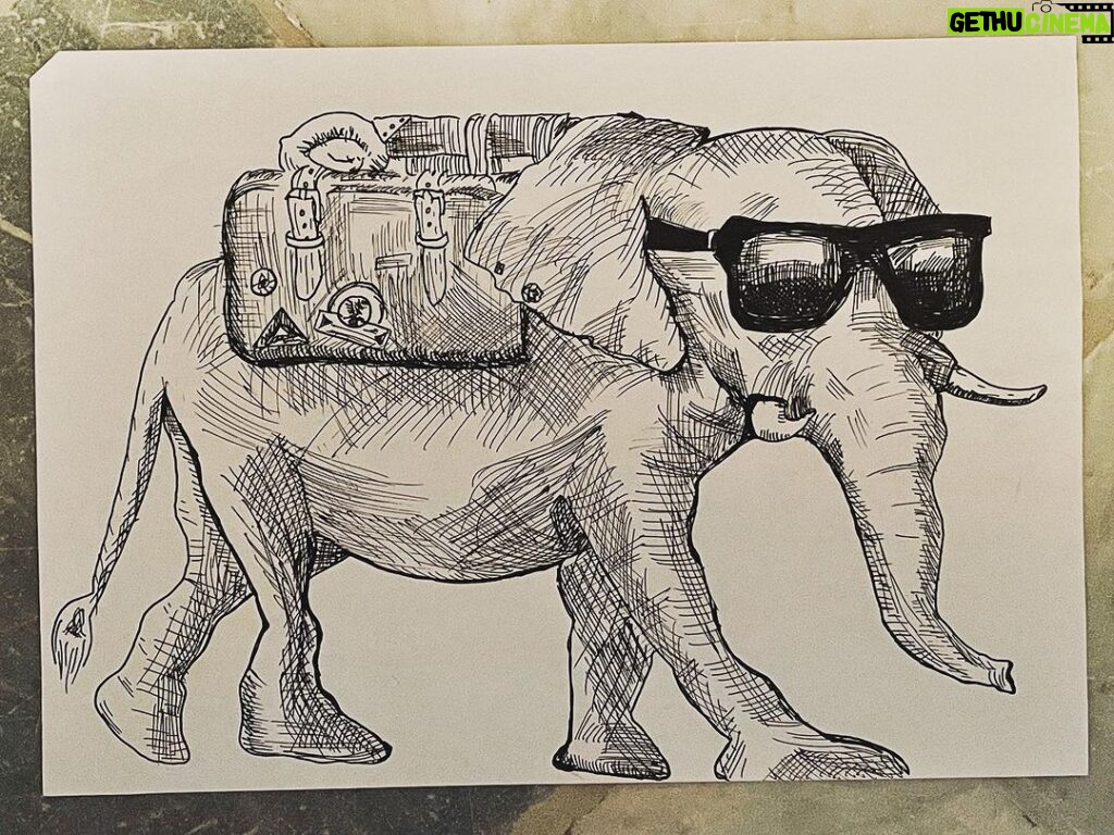Gabriel Macht Instagram - Going thru some papers and found a #sketch I did a few years back. #ilikedrawing #specs #elephants #are #cool and so are #hashtags