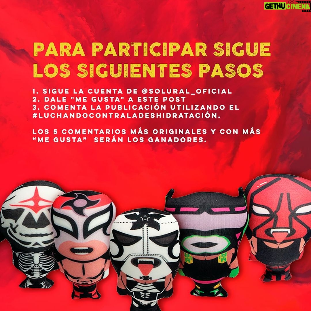 Gabriel Montiel Instagram - 🚨¡GIVEAWAY! 💦 @luchalibreaaa @werevertumorro y nosotros te queremos regalar 1 divertido squeezer coleccionable de los luchadores de la AAA. Para participar tienes que seguir los siguientes pasos: 1. Seguir la cuenta de @solural_oficial 2. Darle like a este post 3. Comentar la publicación utilizando el #LuchandoContraLaDeshidratación 💦Los 40 comentarios más originales y con más “me gusta” serán los ganadores. 🙌🏻 Tienes hasta el día viernes 24 de Diciembre para participar. ¡Mucha suerte a todos! 💥
